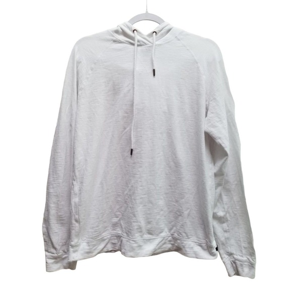 Good Man Brand Other - Good Man Brand White Slub Cotton Hoodie Size L Soft Trim Fit Minor Flaw